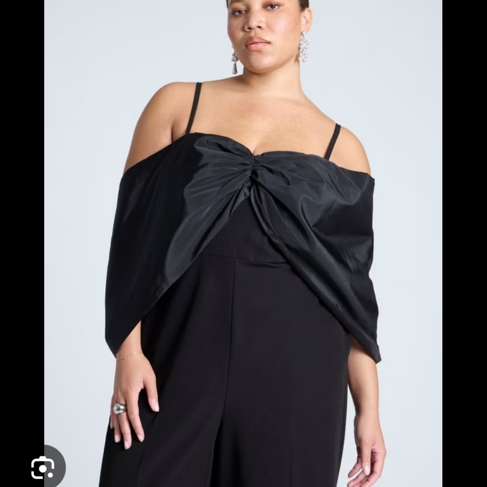 Elegant Black Off-Shoulder Wide Leg Jumpsuit